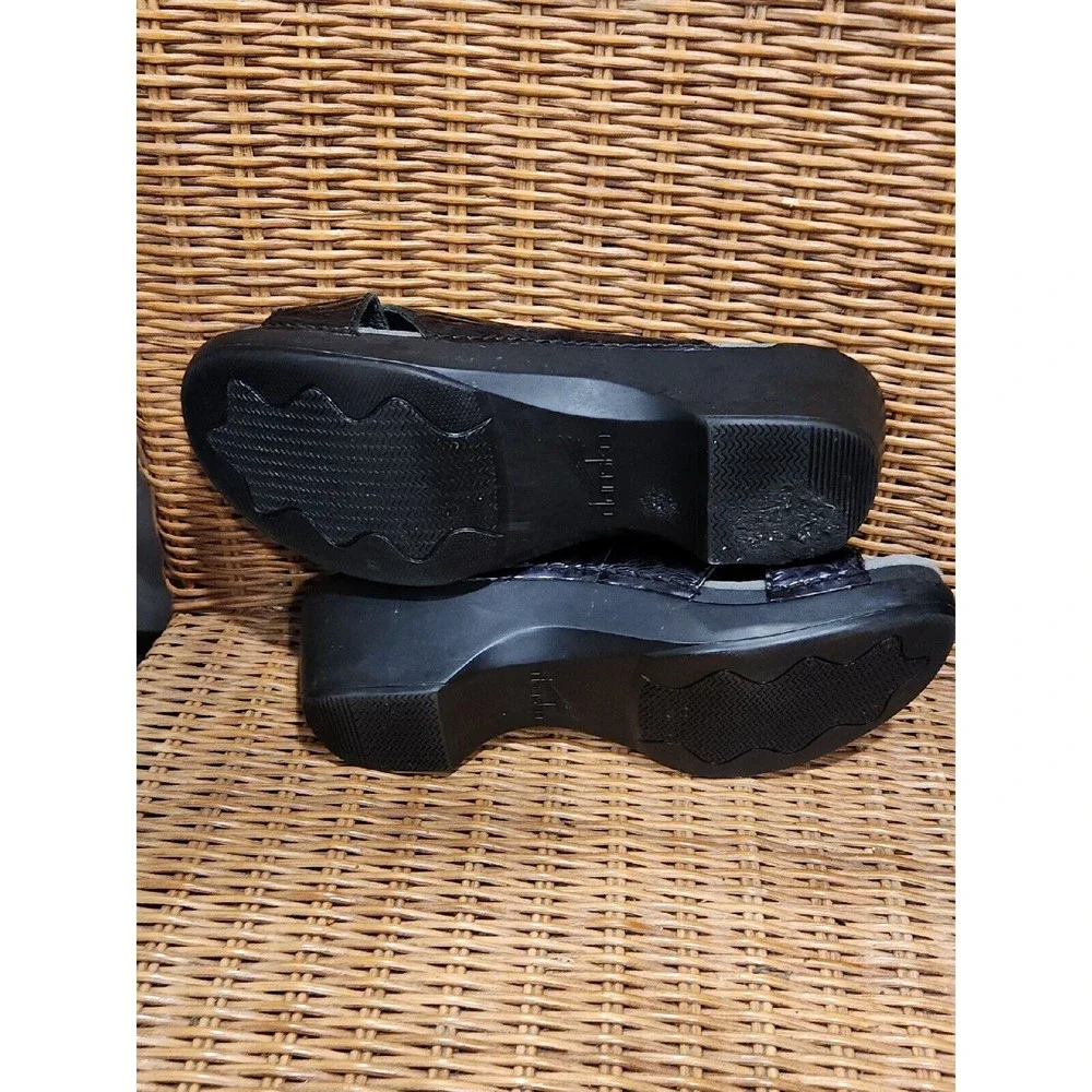 Dansko Black‎ Patent Leather Wedge Sandals Womens size 9 Buckle Platform Shoes